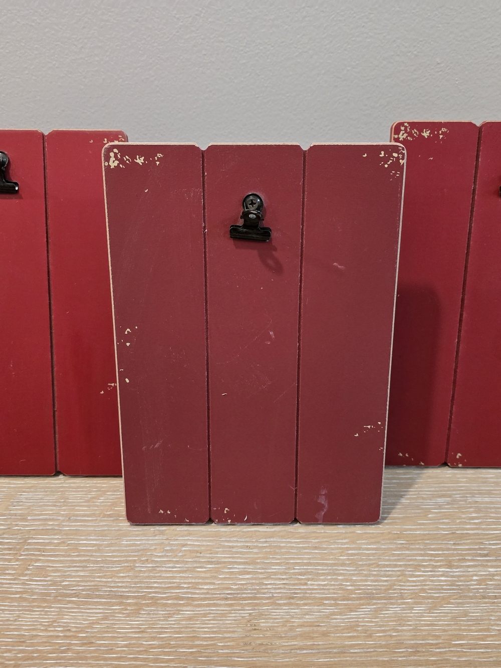 Set of 3 New View Gifts Rustic Red Wooden Photo Clipboard Holders 8x6